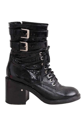 Boots à lacets Laurence Dacade Noir en Cuir, taille 36 - Seconde Main