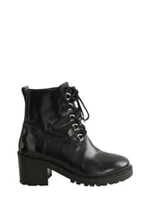 Boots à lacets Maje Noir en Cuir, taille 39 - Seconde Main