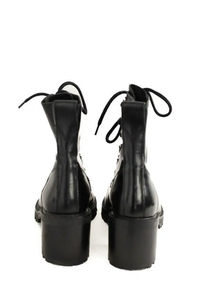Boots à lacets Maje Noir en Cuir