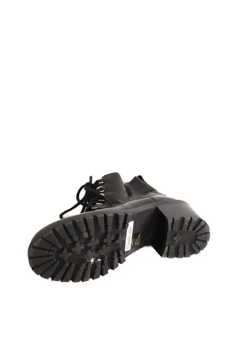 Boots à lacets Maje Noir en Cuir