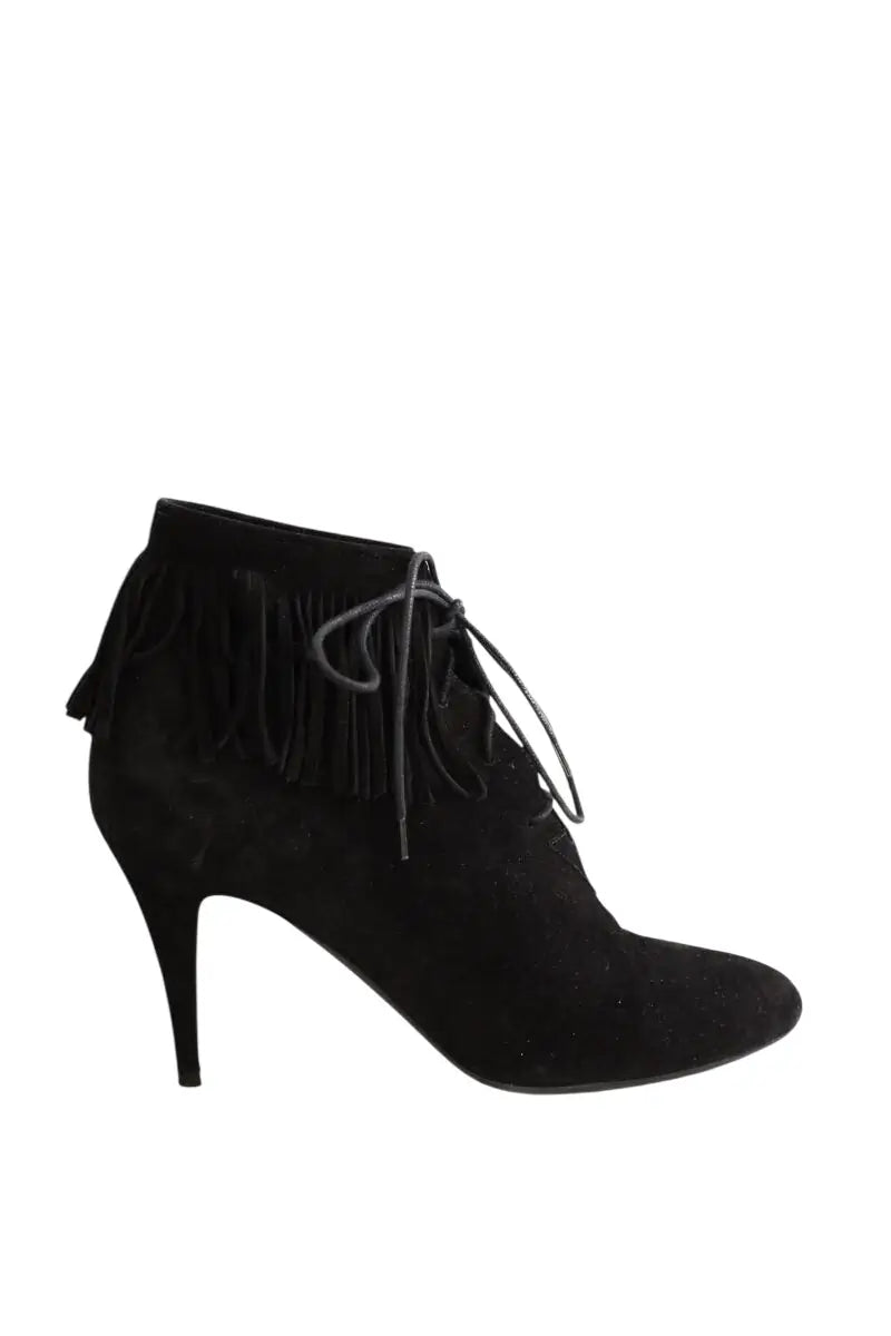 Boots à lacets Saint Laurent Noir en Daim, taille 39 - Seconde Main