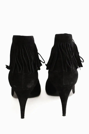 Boots à lacets Saint Laurent Noir en Daim