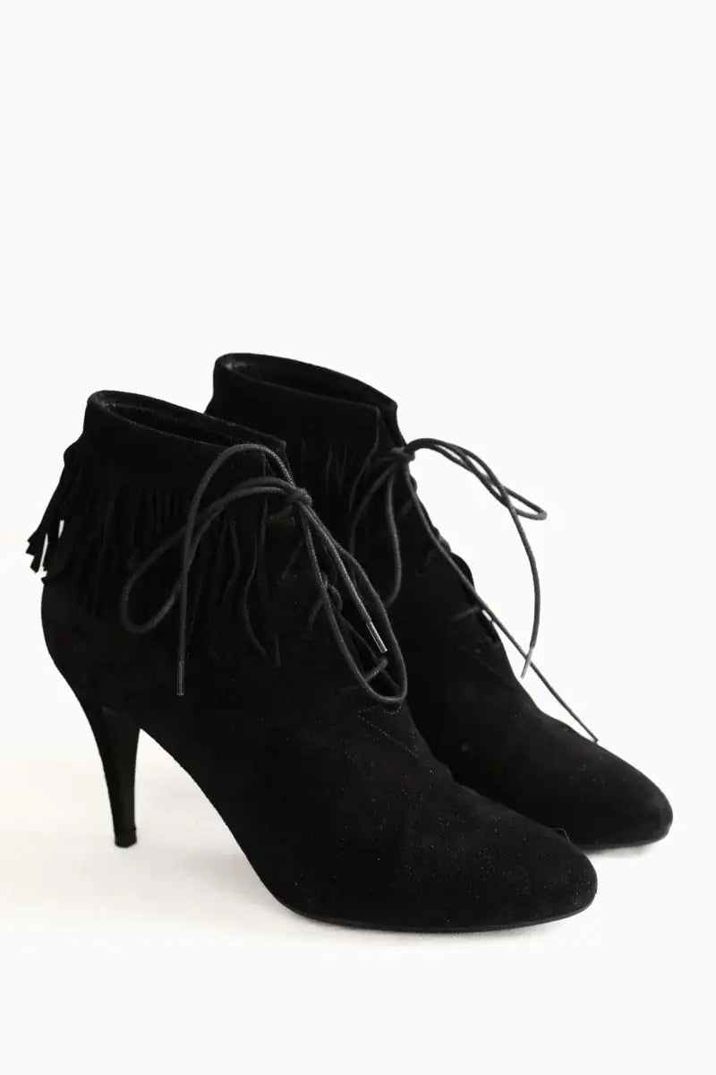 Boots à lacets Saint Laurent Noir en Daim