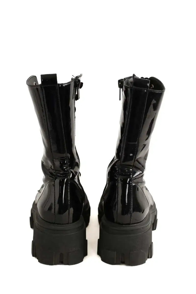 Boots à lacets The Kooples Noir en Cuir verni