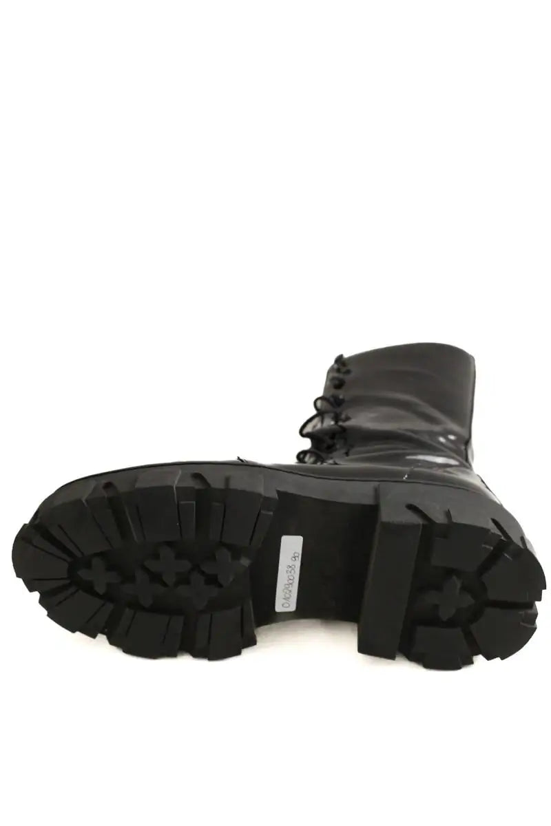 Boots à lacets The Kooples Noir en Cuir verni