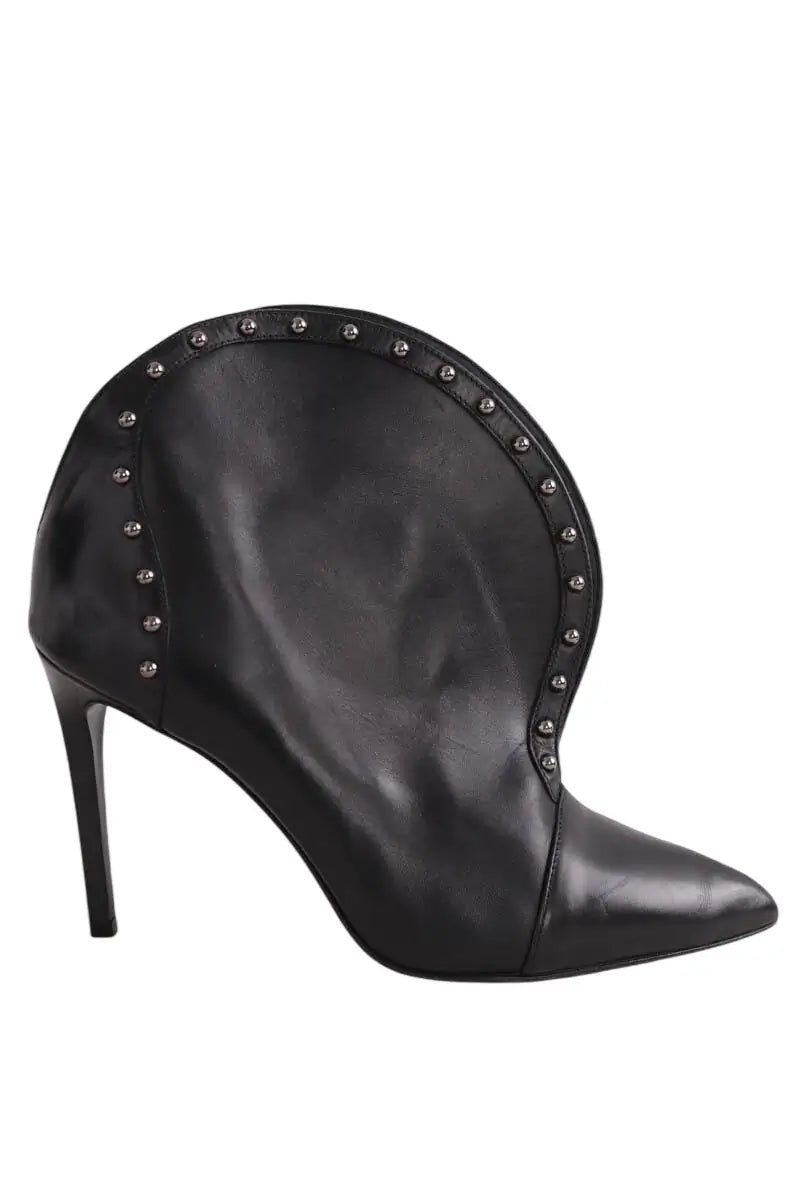 Boots Balmain Studded accents lace Noir en Cuir, taille 40 - Seconde Main