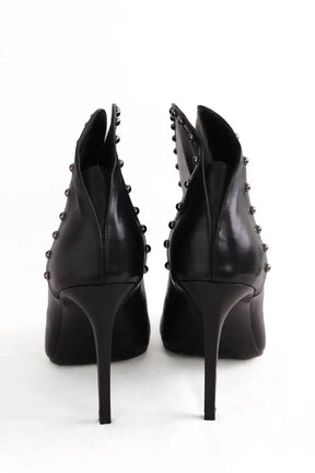 Boots Balmain Studded accents lace Noir en Cuir