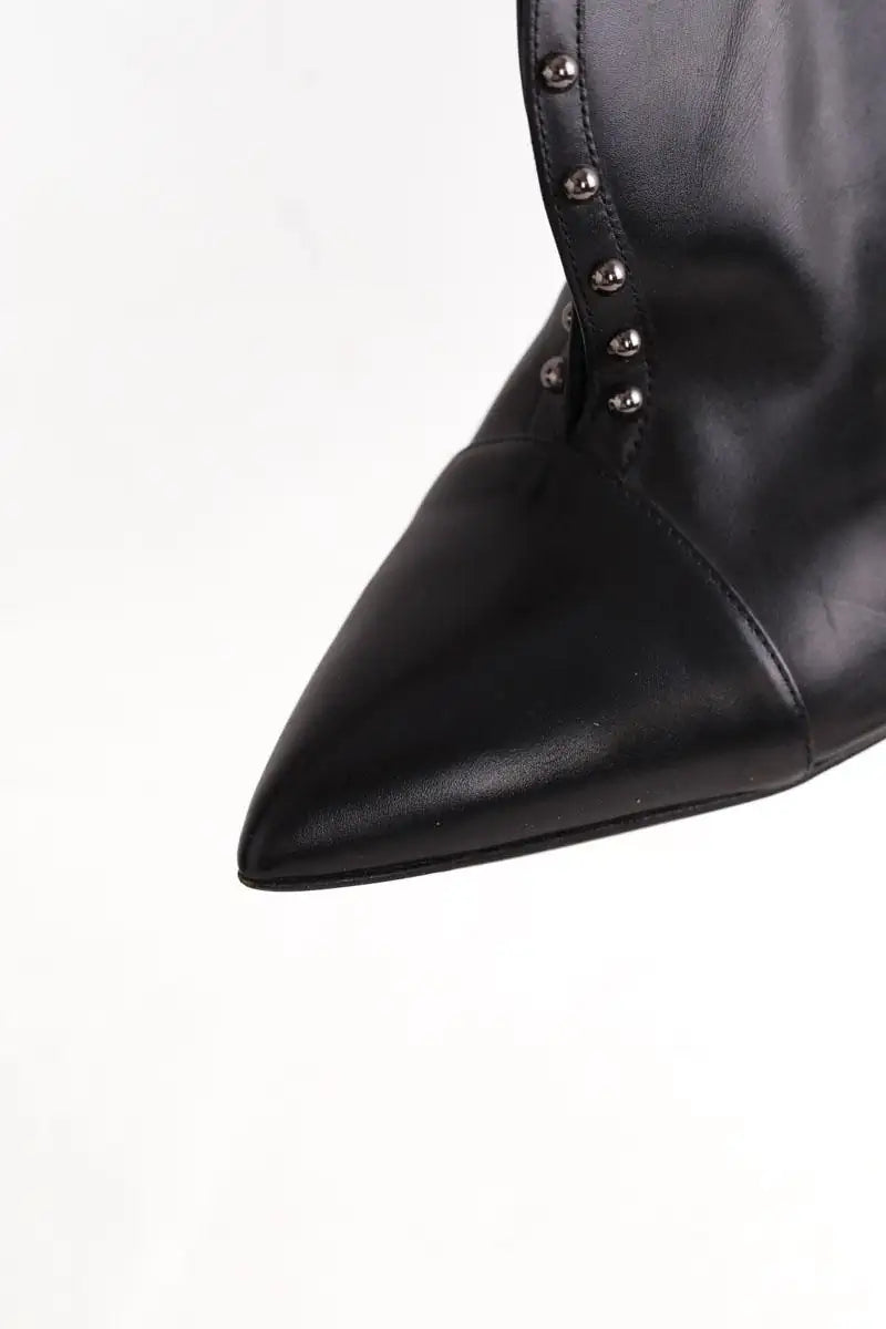 Boots Balmain Studded accents lace Noir en Cuir