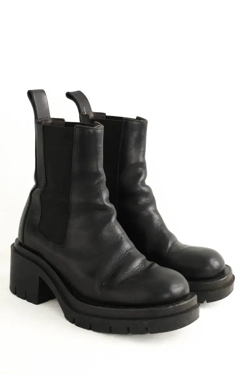 Boots Bottega Veneta Lug Noir en Cuir