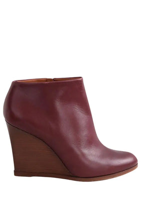 Boots Celine Bordeaux en Cuir, taille 40 - Seconde Main