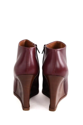 Boots Celine Bordeaux en Cuir