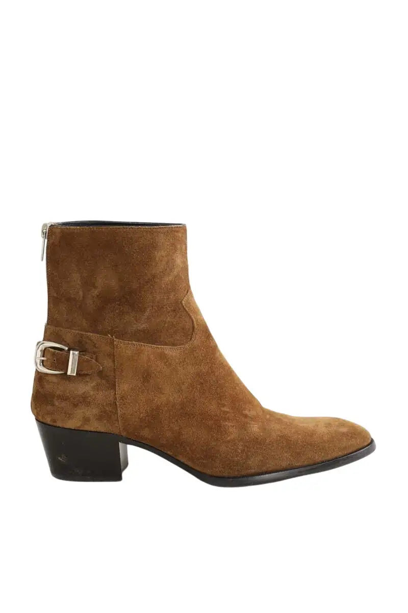 Boots Celine Marron en Daim, taille 40 - Seconde Main