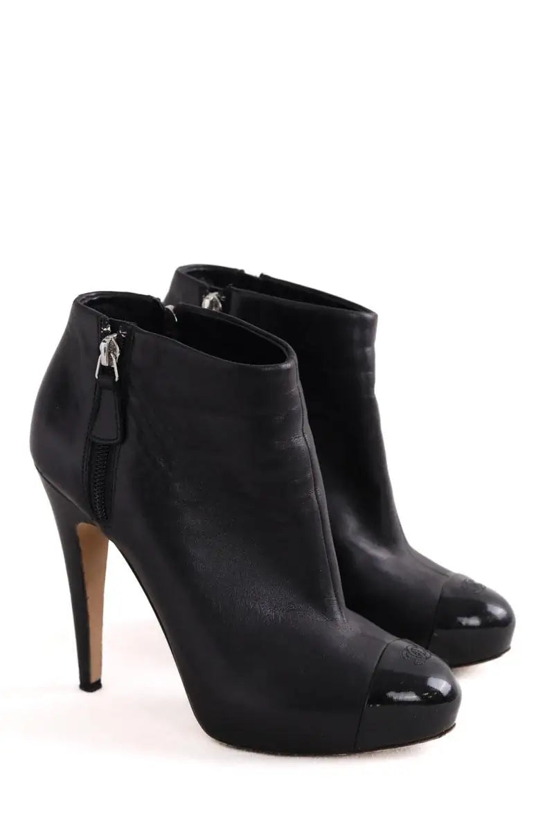 Boots Chanel Noir en Cuir