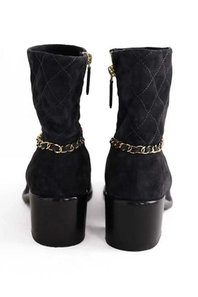 Boots Chanel Noir en Daim