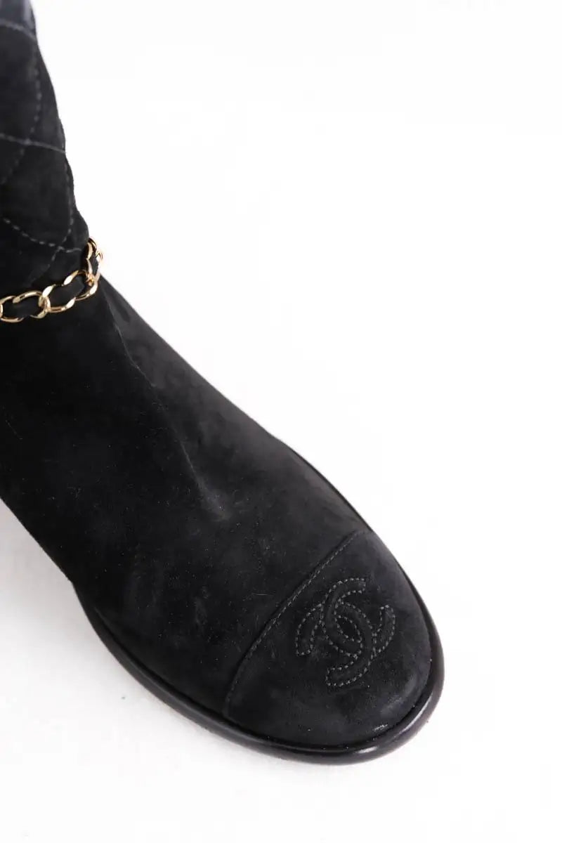 Boots Chanel Noir en Daim