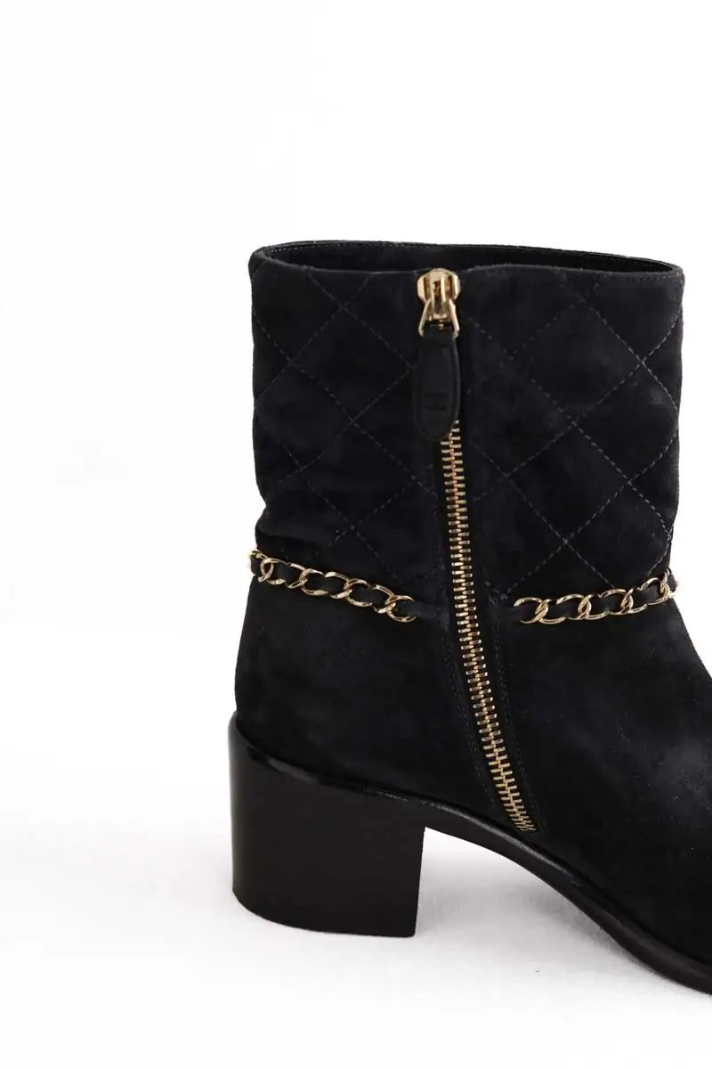 Boots Chanel Noir en Daim