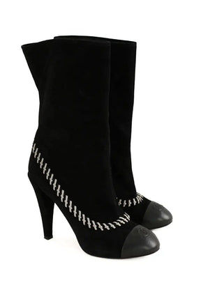 Boots Chanel Noir en Daim