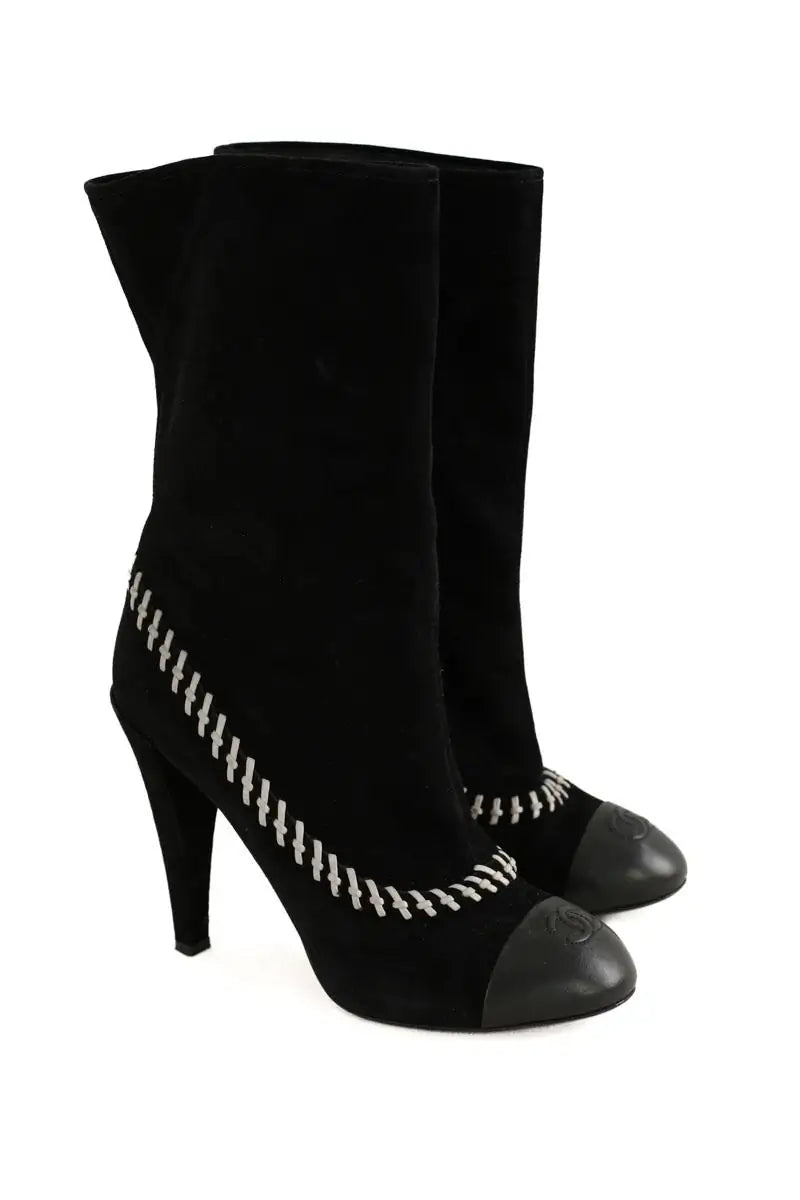 Boots Chanel Noir en Daim