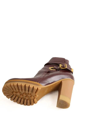 Boots Chloé Bordeaux en Cuir