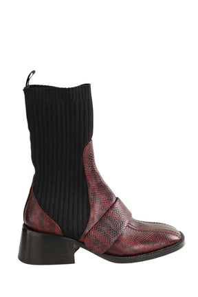 Boots Chloé Bordeaux en Cuir, taille 39 - Seconde Main