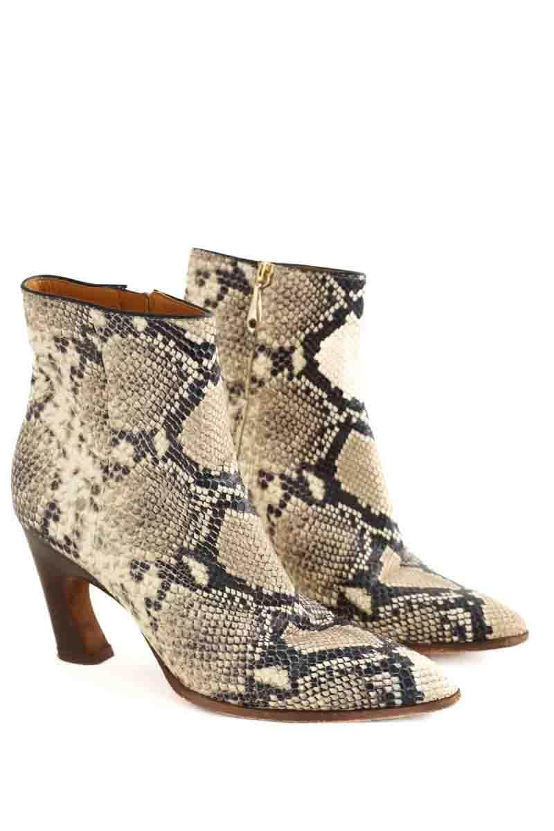 Boots Chloé Oli Beige en Cuirs exotiques