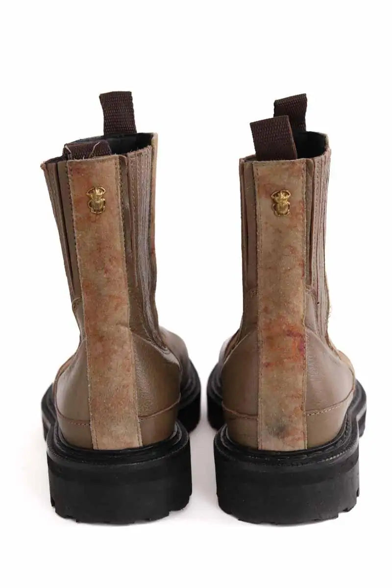 Boots Claris Virot Kaki en Cuir