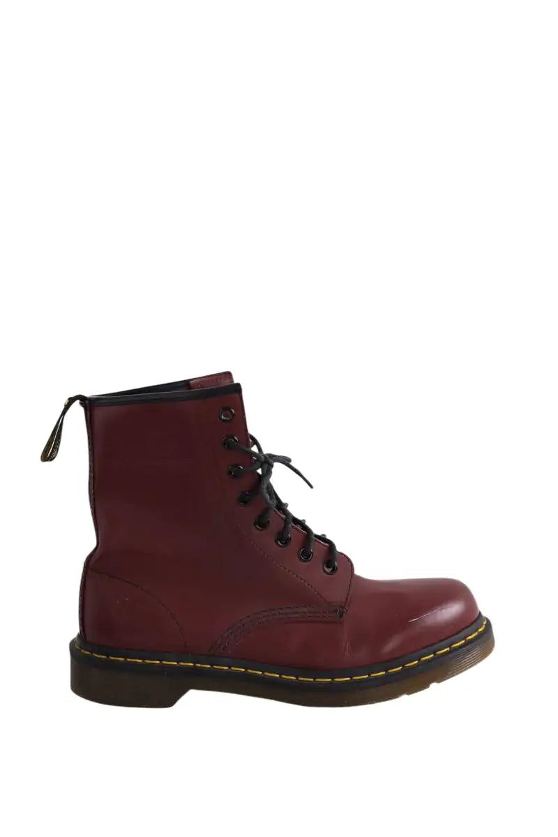Boots Dr. Martens Bordeaux en Cuir, taille 39 - Seconde Main