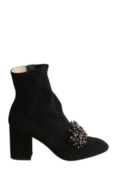 Boots Elie Saab Noir en Daim, taille 37 - Seconde Main