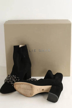 Boots Elie Saab Noir en Daim