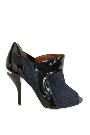Boots Fendi Marine en Vinyle, taille 40 - Seconde Main