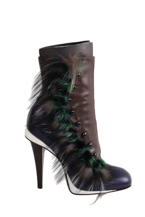 Boots Fendi Marron en Cuir, taille 37 - Seconde Main
