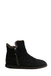 Boots fourées Chanel Noir en Daim, taille 38 - Seconde Main
