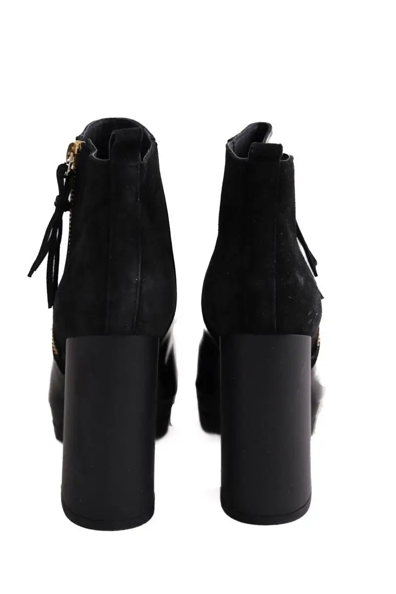 Boots Hogan Noir en Cuir verni
