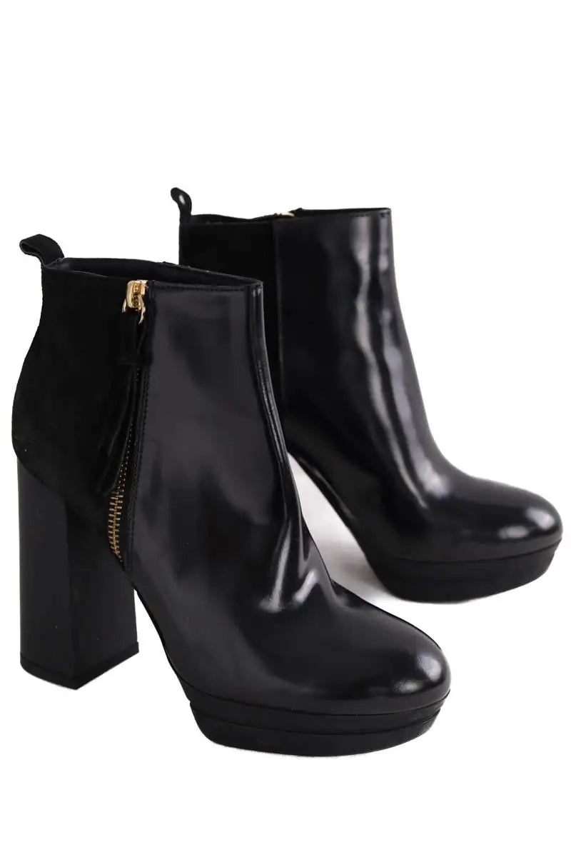 Boots Hogan Noir en Cuir verni
