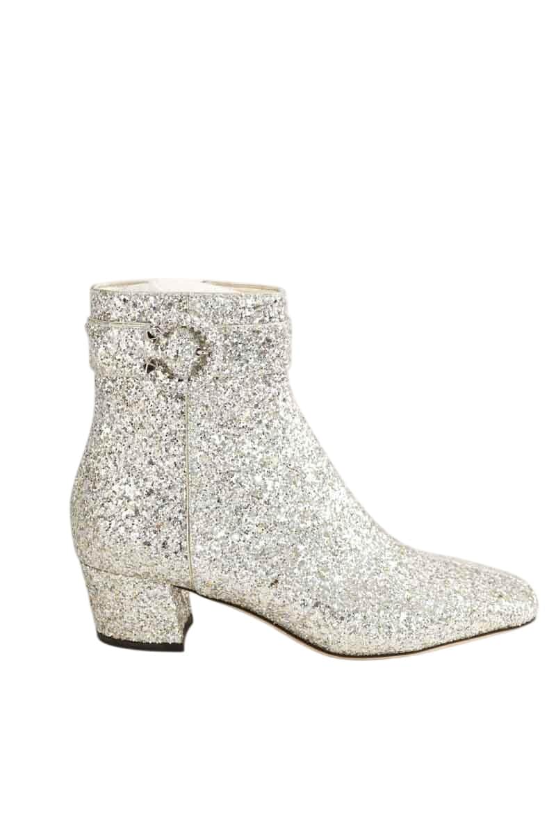 Boots Jimmy Choo Myan 45 Argent en Paillettes, taille 39 - Seconde Main