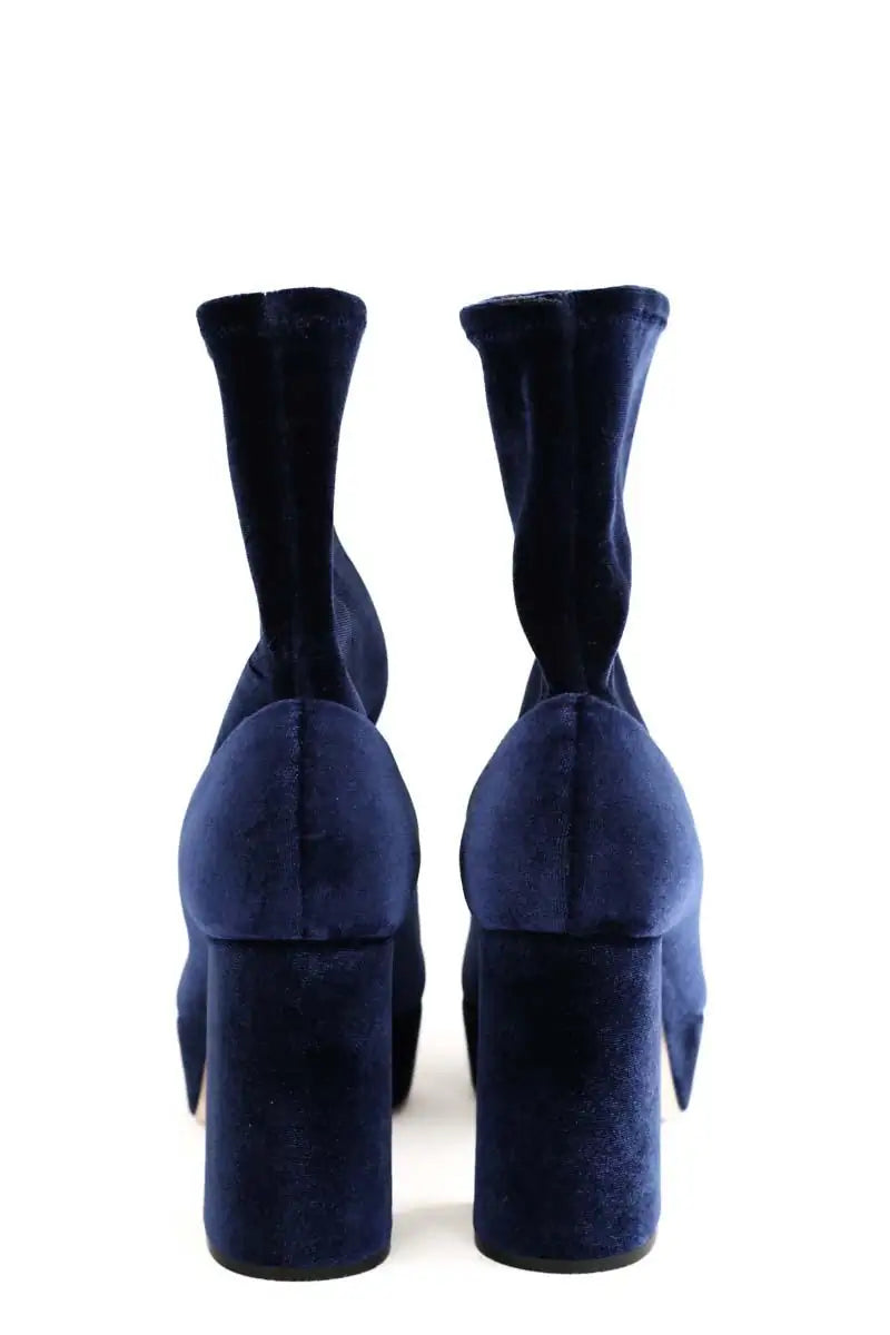 Boots Miu Miu High heel ankle Bleu en Velours