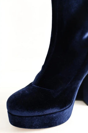 Boots Miu Miu High heel ankle Bleu en Velours