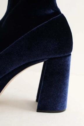 Boots Miu Miu High heel ankle Bleu en Velours