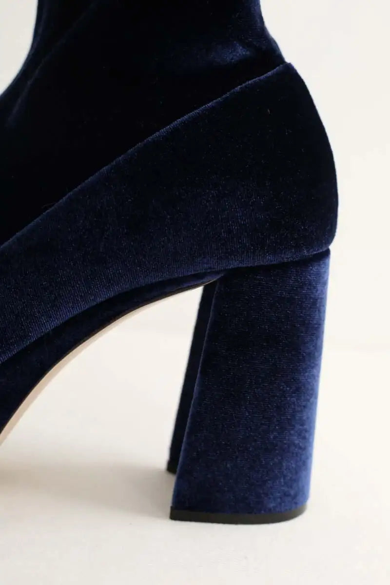 Boots Miu Miu High heel ankle Bleu en Velours