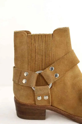 Boots motardes RE/DONE Camel en Daim