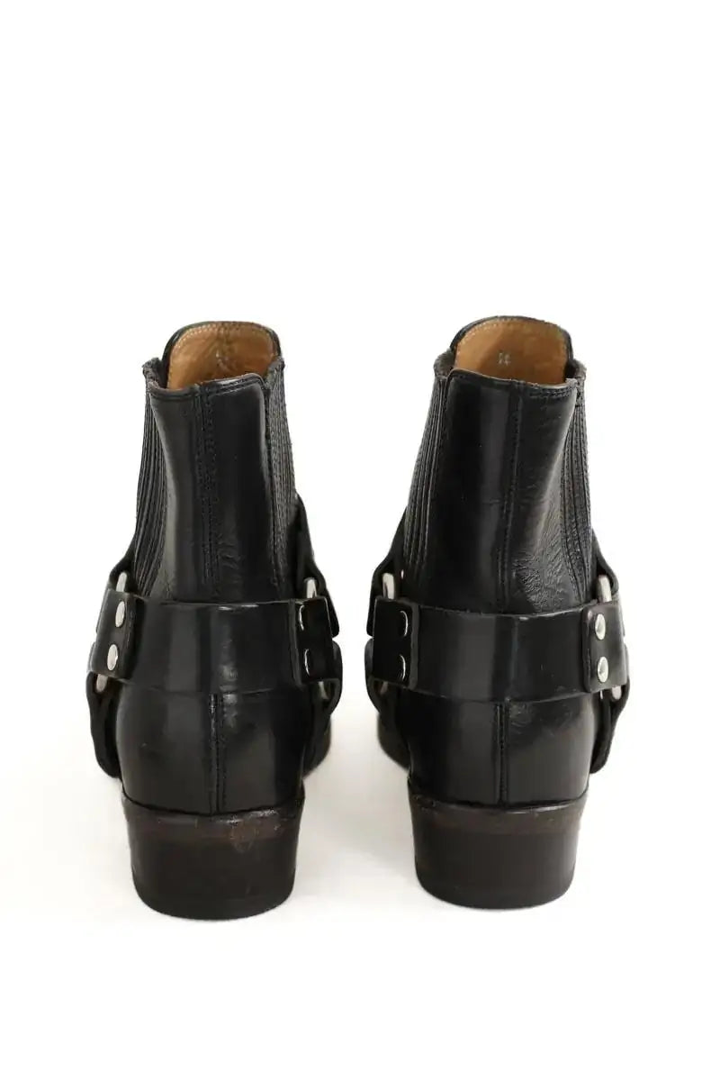 Boots motardes RE/DONE Noir en Cuir