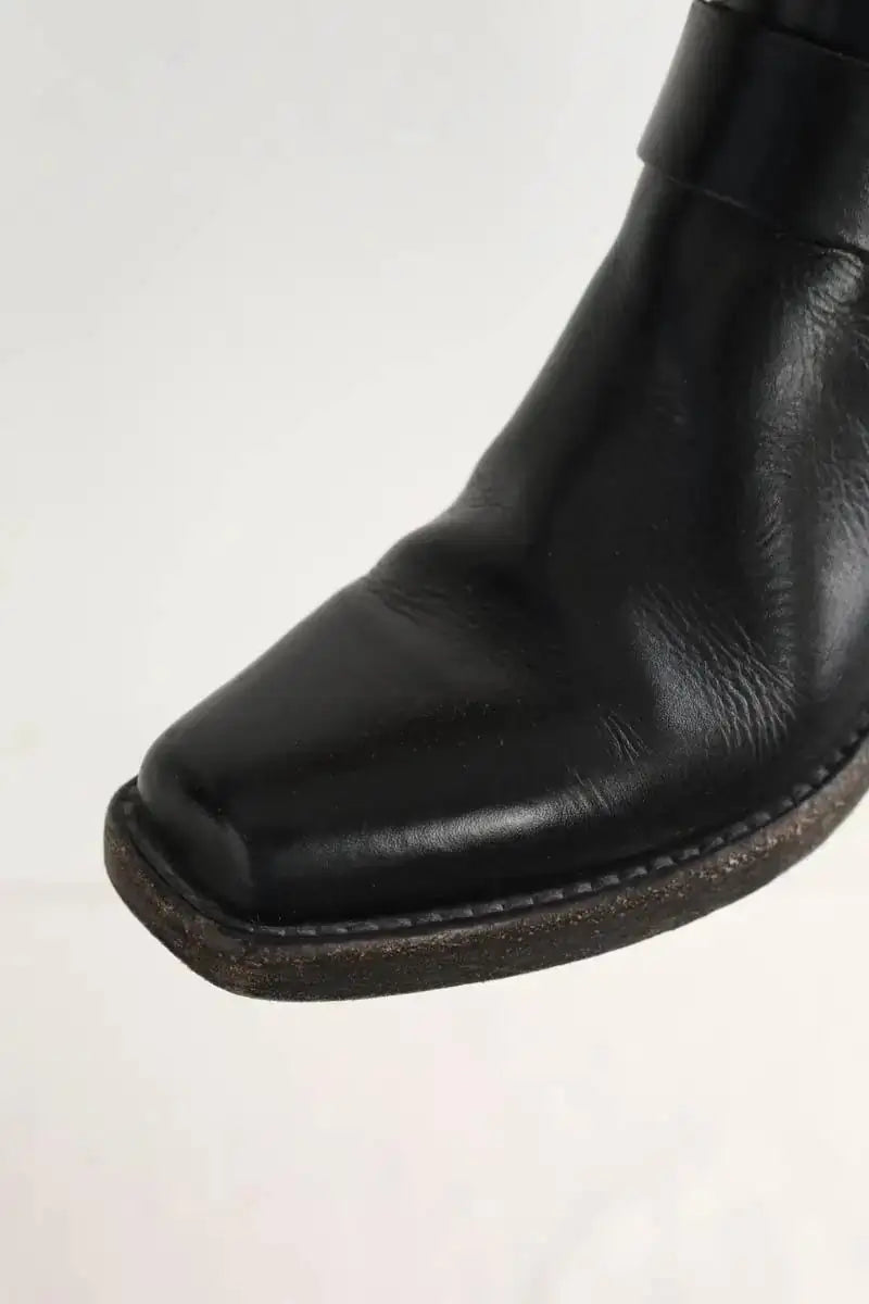 Boots motardes RE/DONE Noir en Cuir
