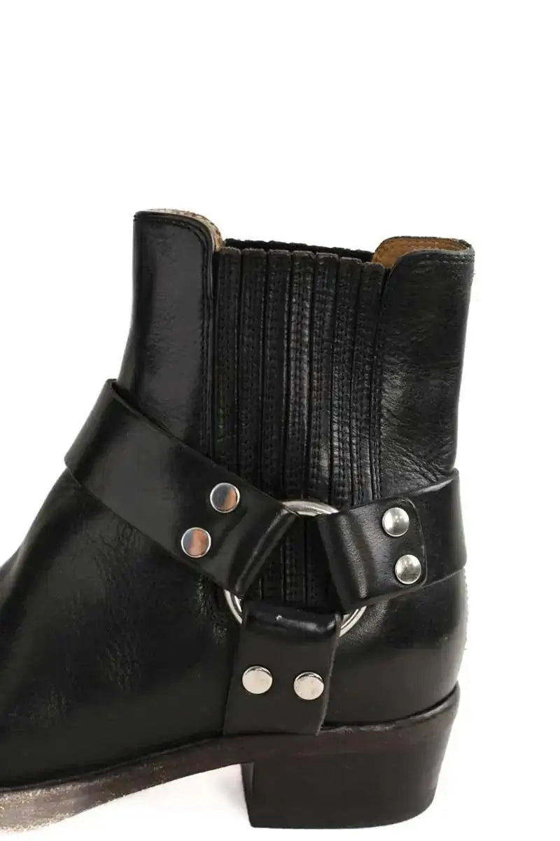 Boots motardes RE/DONE Noir en Cuir