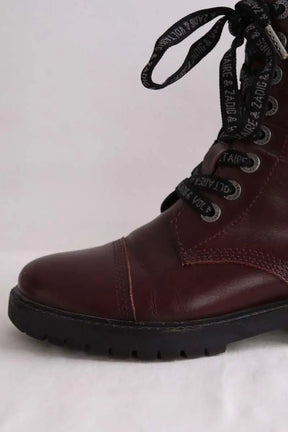 Boots motardes Zadig & Voltaire Bordeaux en Cuir