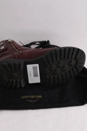 Boots motardes Zadig & Voltaire Bordeaux en Cuir