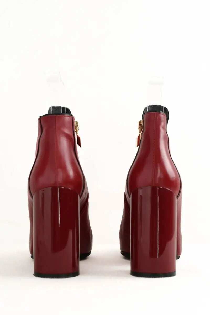 Boots Pierre Hardy Rouge en Cuir