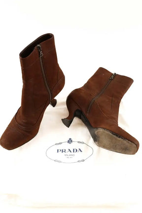 Boots Prada Marron en Cuir