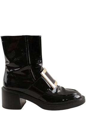Boots Roger Vivier Noir en Cuir verni, taille 37 - Seconde Main