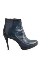 Boots Santoni Bleu en Cuir, taille 37 - Seconde Main