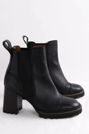 Boots See By Chloé Noir en Cuir